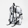 School backpack from textiles, 3 pockets, white/gray color