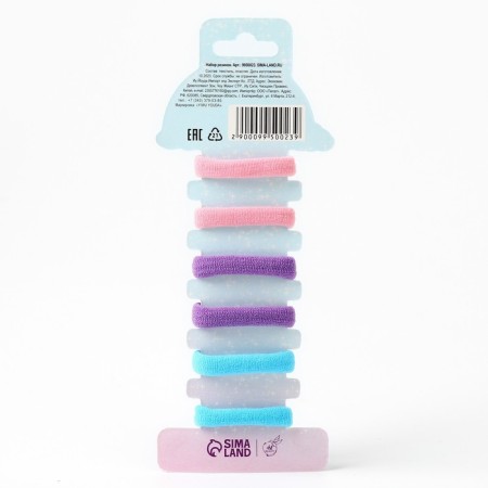 Hair elastic bands "Cute Unicorns" 6 pcs, 3.5 x 3.5 x 1 cm-2