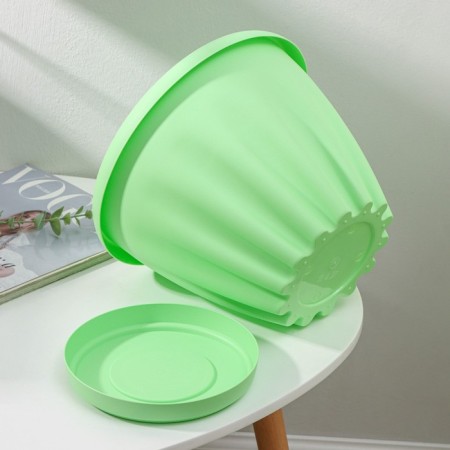 Pot for flowers with the Podon "Noble", 6.7 l, d = 27 cm, green color-2