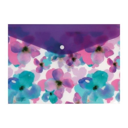 Folder-convert on the button, A4, 180 microns, "Flowers", mix-4