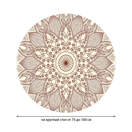 Tables on the table "Flower pattern", round, oxford, elastic band, size 120x120 cm, diameter 75-100 cm-1