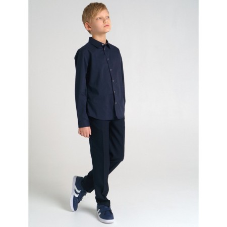 Textile shirt on buttons for a boy, height 152 cm-5