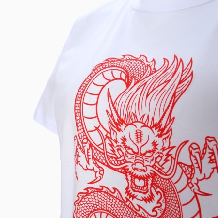 Women's T -shirt "Dragon", white color/Red print, size 46-8