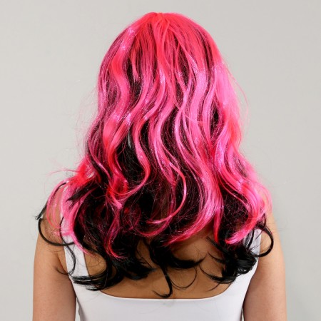 Carnival wig "tails", black-pink color-2