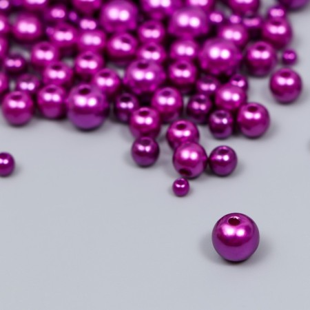 Beads for creativity plastic "Round. Blackberry" d = 3-8 mm, set 10 grams-1