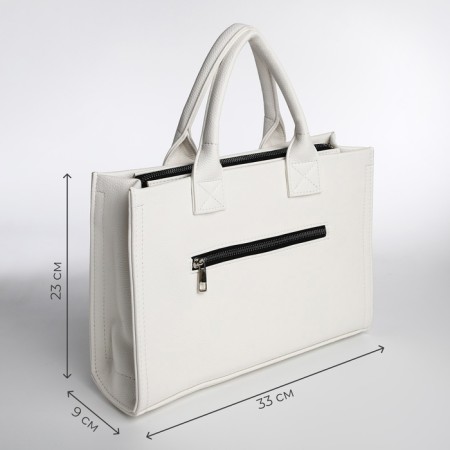 Female bag Textura, tout, medium size, white color-3