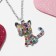 Children's pendant "chosen" kitten, colored in silver