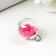 Suspension decorative for creativity glass "ball - pebbles" bright pink d = 1.6 cm set 10 pcs