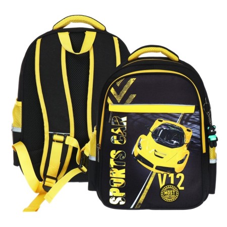 School backpack 38 x 29 x 14.5 cm, Hatber Ergonomic Light, "Motorsport" NRK_15148