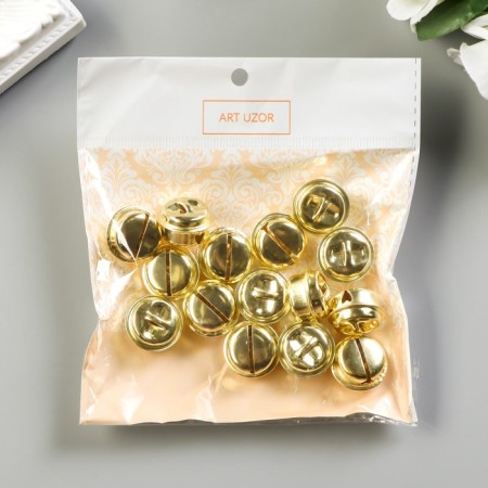 Set of decor for creativity "Bells Gold" set of 15 pcs 1x2x2 cm-4