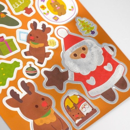 Sticker Plastic Foil "New Year" yellow 24.5x13.2 cm-3