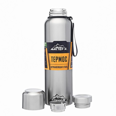 Thermos, 1.5 l, the journey "Master K.", with a mug, with a strain, retains heat 24 hours-2