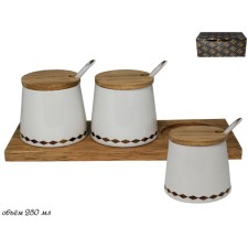 A set of jars with spoons Lenardi Tekito, on a stand, 3 pcs