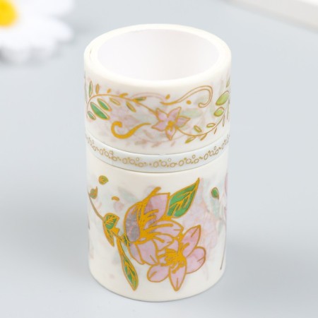 Adhesive tape paper "Spring" set 3 pcs width 0.5; 2; 4 cm winding 2 m-1