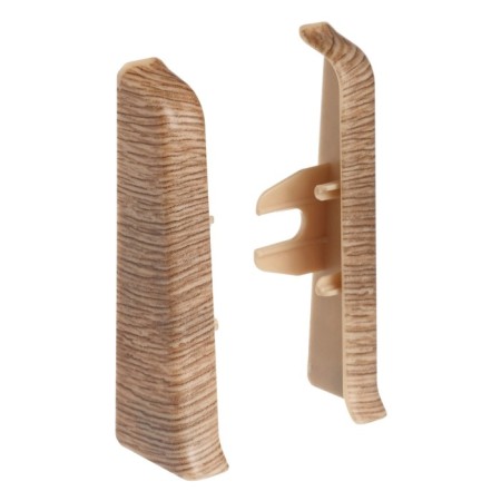End (pair) for skirting boards 70mm "decoration", 211 oak rustic