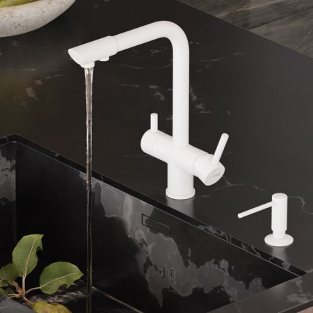 Kitchen mixer Wasserkraft A8357, double -leaf, with access to drinking, white-7
