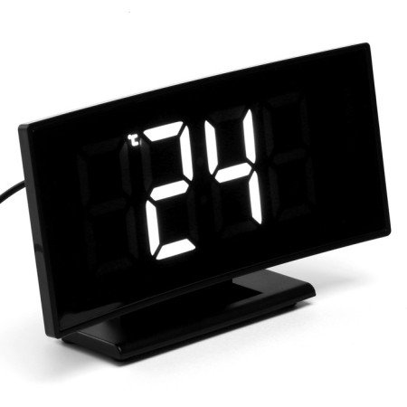 Clock - Electronic desktop an alarm clock with a thermometer, calendar, 17 x 9.5 cm, 3AAA, USB-3