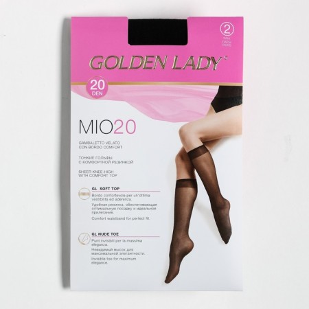 Golf women Mio 20 den (2 pairs), black color (Nero), size 36-40