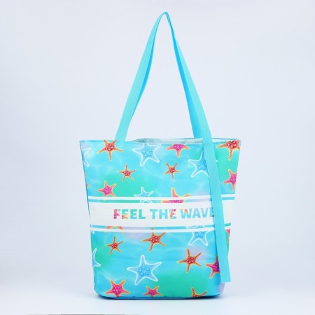 Bag Women's Beach "Feel The Wave", 39x32 cm, Blue-1