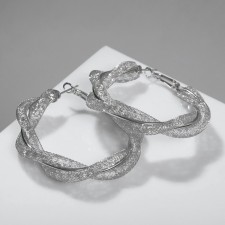 Earrings “Stardast” twisted, silver color, d = 5