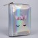 Wallet with a holographic effect, silver color