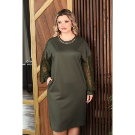 Women's dress, size 62, khaki color-4