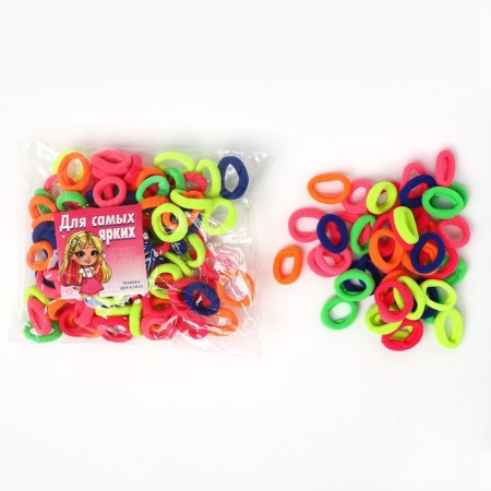 Hair gum "for the brightest" set, diameter 2 cm, 100 pcs-1