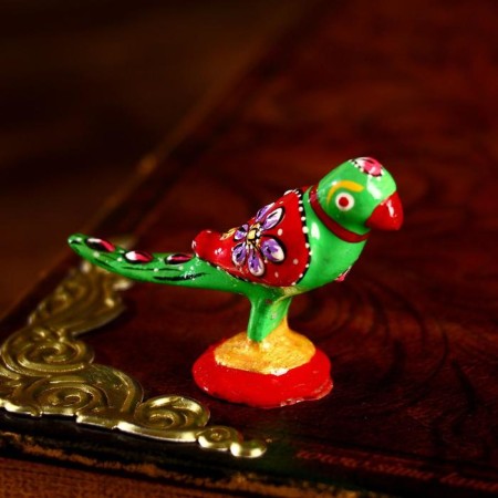 Souvenir "Green Parrot" aluminum 6.5x2.5x4.5 cm-1