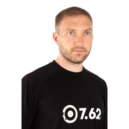 T-shirt 7.62 LOGO, cotton, black, rr XS-6