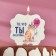 A candle for the cake “What you deserve. Cat with a ball ", 8 cm