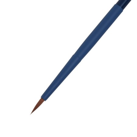 Watercolor brush, brown synthetics, round, ropeloff Aqua Blue Round No. 3, short blue handle, Soft-Touch clip coating-1