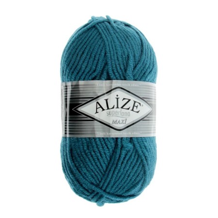 Yarn "Superlana Maxi" 75% acrylic, 25% wool 100m/100g (212 Petrol)-1