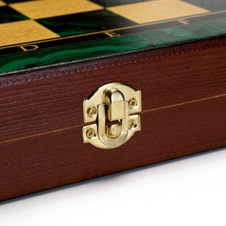 Board game 3 in 1 "Malachite": chess, checkers, backgammon, wood 40 x 40 cm-7