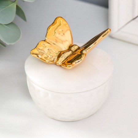 Coramics Coramics "Golden butterfly" white 6.5x6.5x6 cm-1