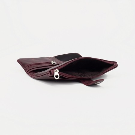 Women's wallet on the button, burgundy color-3