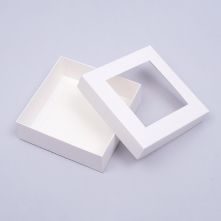 The box is folding, the lid is, with the window, white, 15 x 15 x 5 cm-2