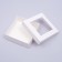 The box is folding, the lid is, with the window, white, 15 x 15 x 5 cm
