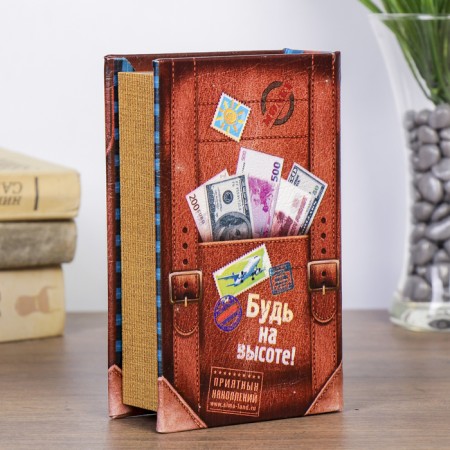 Safe book leather "There is no money much money" 17x11x5 cm-4