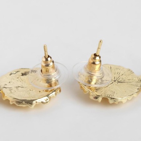 Earrings Metal "Caribbean" rectangular, color gold-3