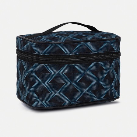 Cosmetic bag with lightning, black/turquoise color