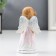Souvenir Polystone "Angel-Land-Prayer" White-pink 9.5x4.5x5 cm