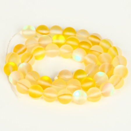 Busins ​​made of natural stone "Cat Eye", set 46 pcs., Size 1 pc. - 8 mm, yellow-2