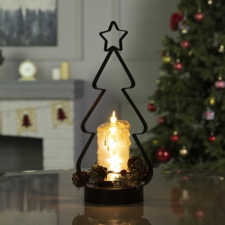 LED figure "Fleet in a Christmas tree" 15 × 32 × 11 cm, metal, AAX3 batteries (not complete), glow warm white