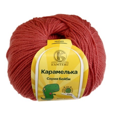 Yarn "caramel" 100% acrylic 175m/50g (088 lingonberry)-1