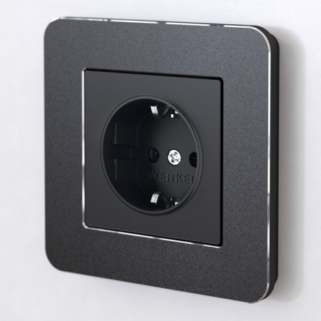 Frame W0012608, 1 Platinum socket, black aluminum-1