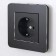 Frame W0012608, 1 Platinum socket, black aluminum