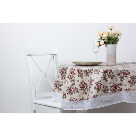 MEIWA tablecloth, round 152 cm, brown color-1