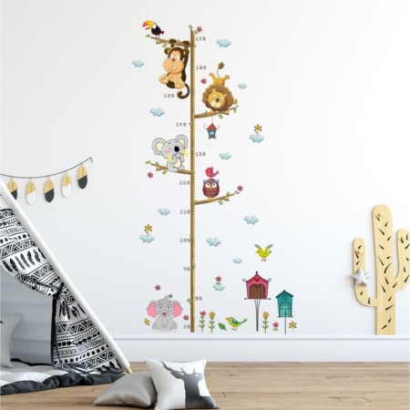 Sticker plastic interior color Rostomer "Beasts on a tree" set 2 sheets 45x30 cm