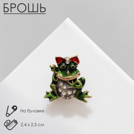 Brooch "Frog" Madame, colored in gold