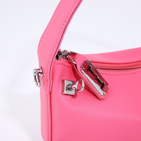 Baget bag with zipper, chain, pink color-4